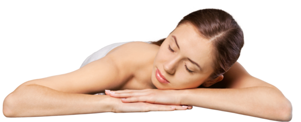 A beautiful young woman in a spa salon