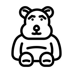 plush toy child line icon vector illustration