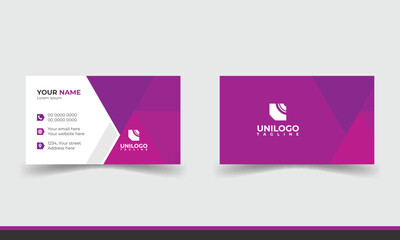 Professional unique, creative and modern Clean business card template, visiting card template with purple color combination.