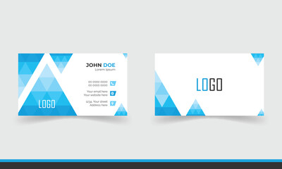 Professional unique, creative and modern Clean business card template, visiting card template with blue color combination. 