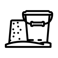 sand beach toy child line icon vector illustration