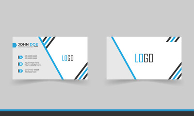 Professional unique, creative and modern Clean business card template, visiting card template with blue and black color combination. 