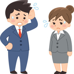 困った表情を浮かべるビジネスパーソン