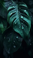 Captivating Water Droplets Adorn the Leaf's Velvety Surface