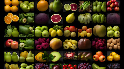 Fruits and vegetables, vegetarian concept.