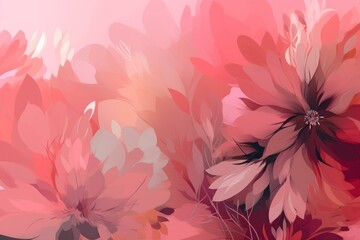 Fototapeta na wymiar Pink background design banner valentines day abstract impressionism, pink garden flowers, generative ai