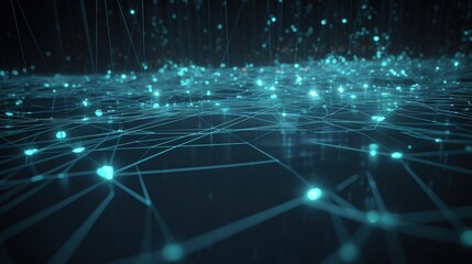 Abstract digital background with connecting dots and lines. Network connection structure. 3d rendering.GenerativeAi