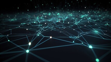 Obraz premium Abstract digital background with connecting dots and lines. Network connection structure. 3d rendering.GenerativeAi