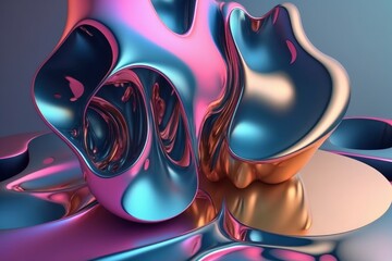 A computer generated image of a colorful object, generative ai