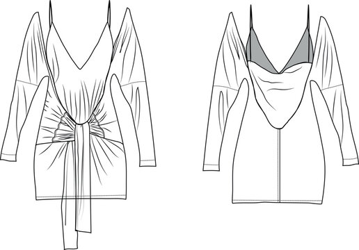tie waist dress flat drawing fashion technical drawing dress technical drawing fashion cad drawings fashion flat drawing