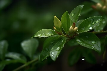 Fresh Spring Rain: A refreshing image of a fresh spring rain (Generative AI)