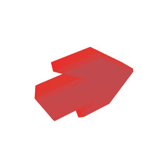 3d arrow icon red vector