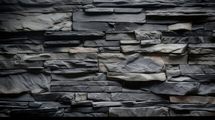 Black slate stone texture background element new quality universal  technology stock image illustration design generative ai