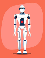 vector illustration of a humanoid robot