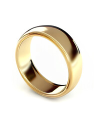 Gold ring on white background, created with generative AI