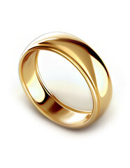 Gold ring on white background, created with generative AI