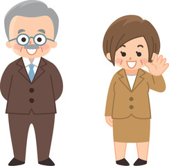 スーツを着た中高年のビジネスパーソン　社長　会長