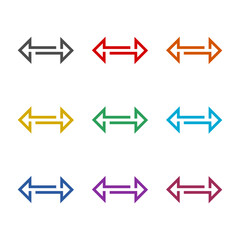 Exchange arrows icon isolated on white background. Set icons colorful