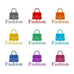 Fashion icon isolated on white background. Set icons colorful