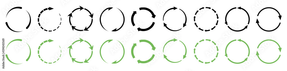 Poster circular arrow collection. set of circular recycle arrows