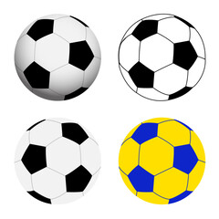 Obraz premium Vector illustration. Soccer balls isolated on white background. 