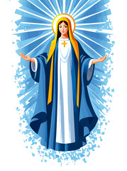 St Mary the Virgin mother jesus god illustration