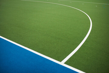Obraz premium You have to play by the boundaries and rules. Closeup shot of markings on a hockey field.