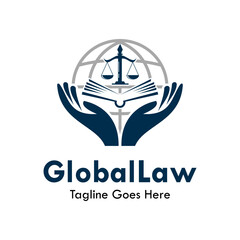 Global law design logo template illustration