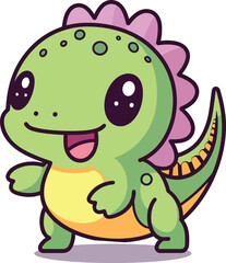 cute dinosaur mascot vector cartoon style