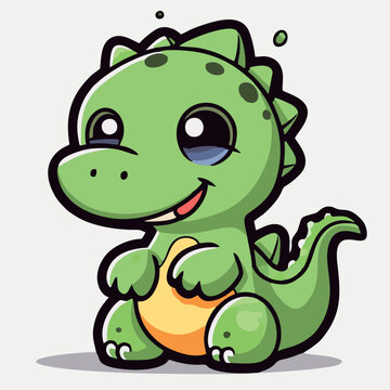 cute dinosaur mascot vector cartoon style