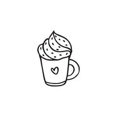 mug cake for coloring book cupcake icon for bakery menu