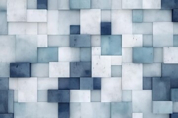 an abstract background of blue and white squares and squares of varying sizes and shapes, all in different shades of blue, white, and gray.  generative ai