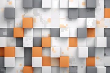  an orange and white abstract background with squares and rectangles in the center of the image, with a gray and orange rectangle in the middle.  generative ai