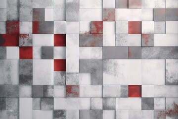  a red and gray abstract background with squares and squares of different sizes and shapes, with a red and gray background with squares and a white rectangle in the middle.  generative ai