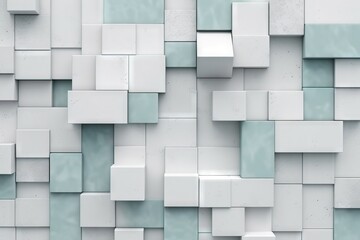  a wall with a lot of white and blue squares on it's sides and a white square in the middle of the middle of the wall.  generative ai