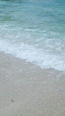 wave crash on shore, blue sea beach and ocean