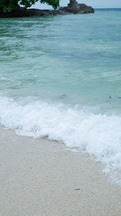 wave crash on shore, blue sea beach and ocean