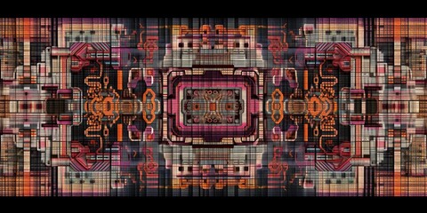 A computer program that generates intricate tapestries based on mathematical algorithms, merging technology with traditional crafts, concept of Algorithmic Art, created with Generative AI technology