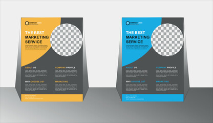 Corporate business a4 flyer vector template design for a digital marketing company, Annual report proposal poster and brochure cover,