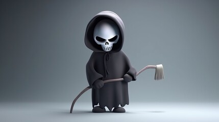 Generative ai of isolated 3D grim reaper