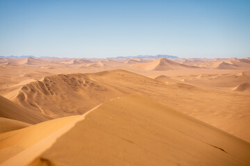 Red Sand Dunes Landscape in Namibia Desert