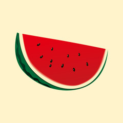 Watermelon vector illustration ripe and juicy watermelon chunks