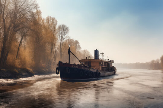 ship in the river