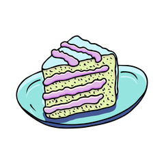 Hand drawn vector illustration, cakes and pastries, sketch in doodle style.