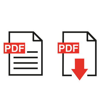 Icono de formato de archivo PDF, ilustración sobre un fondo blanco liso y aislado. Vista de frente y de cerca. Copy space
