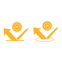 Iconos de sol con factor de protección spf. Vector - obrazy, fototapety, plakaty