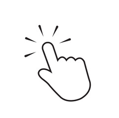 Icono de mano de flecha de cursor de clic de ratón de computadora. Vector