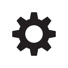 Gear Setting Flat Symbol Isolated Vector Icon Illustration