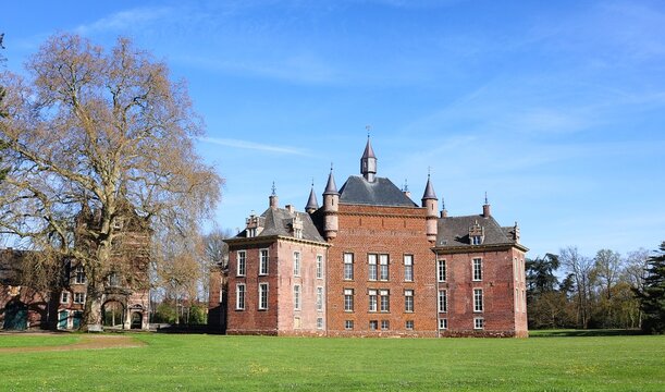 Castle De Merode in Westerlo, Belgium. Panoramic view.