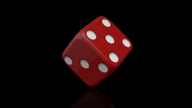 Dice turns on itself animation